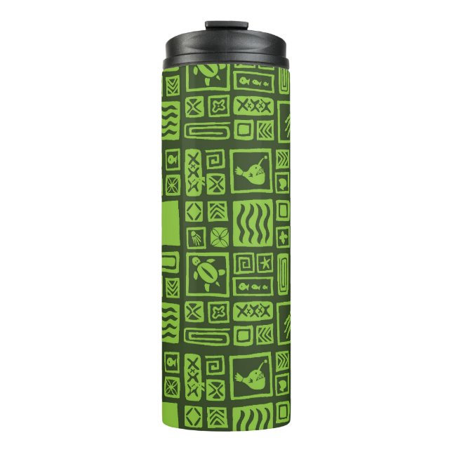 Tiki Pattern Thermal Tumbler (Front)