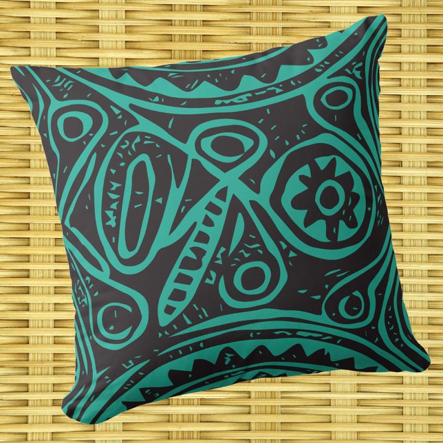 Tiki Pattern Vintage Melanesian Cushion (Creator Uploaded)