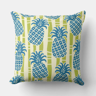 Tiki Pineapple Bamboo Stripes Pattern Cushion
