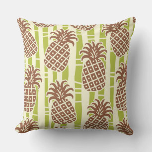 Tiki Pineapple Bamboo Stripes Pattern Cushion