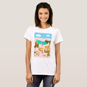 Tiki Pool Party Cute Retro Art Design T-Shirt