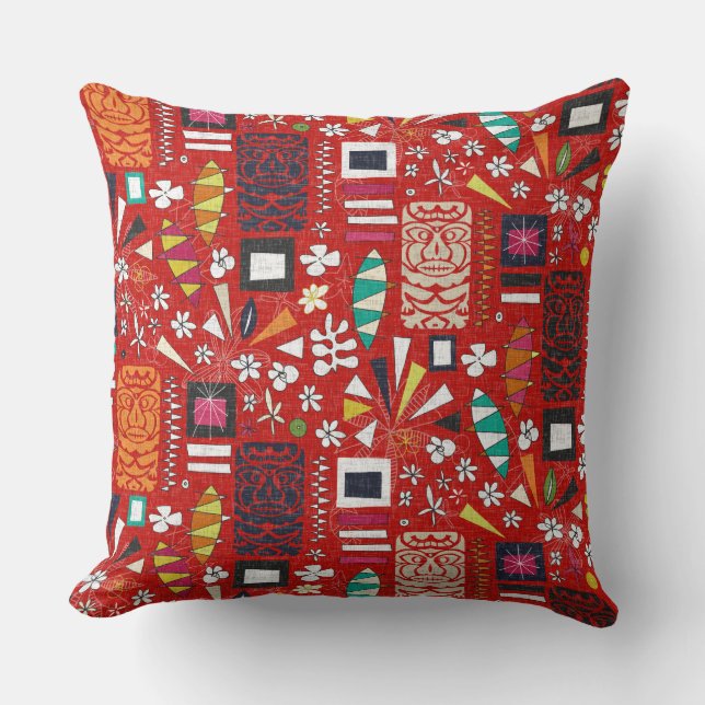 tiki red cushion (Front)