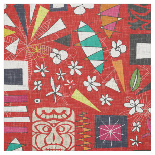 tiki red fabric