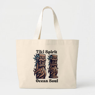 Tiki Spirit, Ocean Soul Large Tote Bag