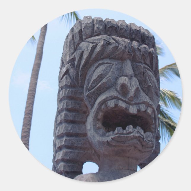 Tiki Statue in Kona, Hawaii - Sticker (Front)