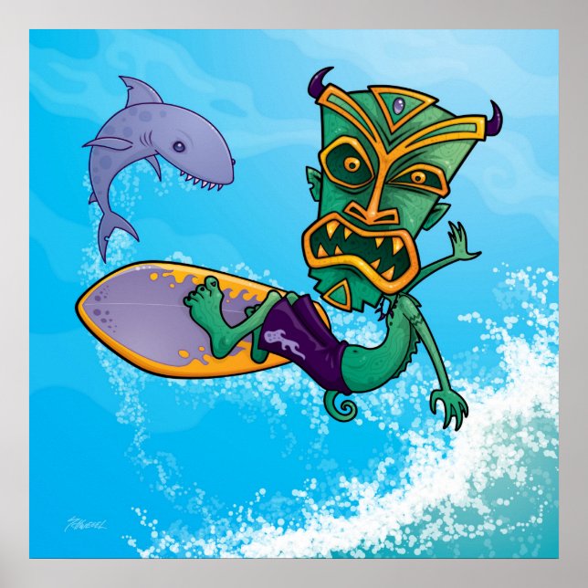 Tiki Surfer Poster (Front)