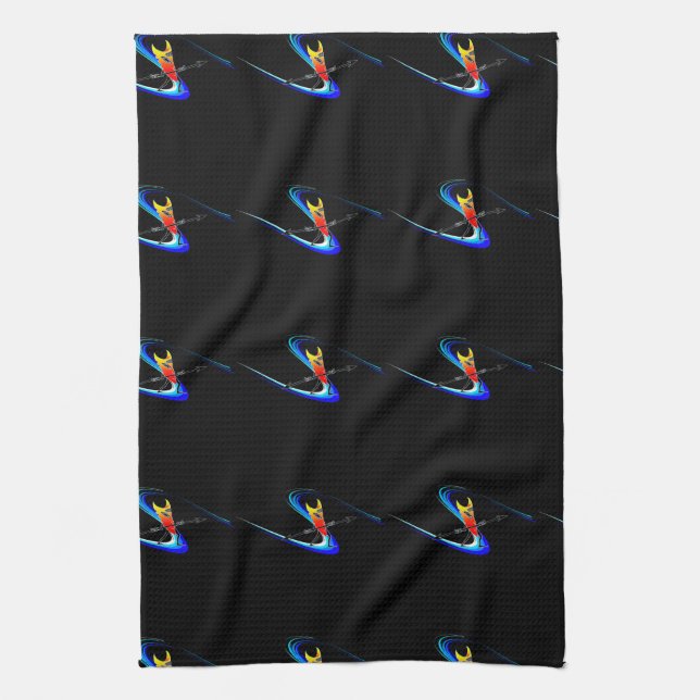 Tiki Surfer Tea Towel (Vertical)