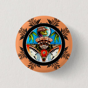 Tiki Tattoo Frog 3 Cm Round Badge