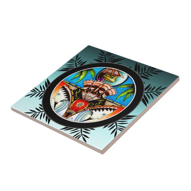 Tiki Tattoo Frog Tile (Side)