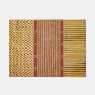 Tiki textures bamboo and reed doormat