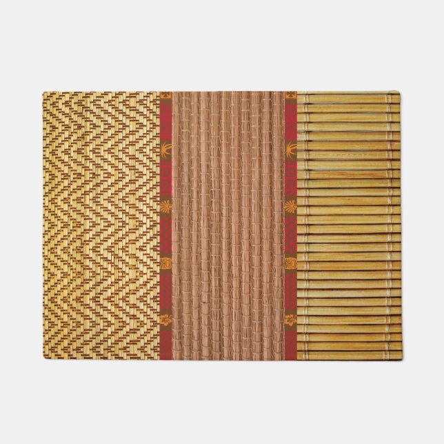 Tiki textures bamboo and reed doormat (Front)