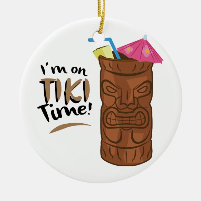 Tiki Time Ceramic Ornament (Front)