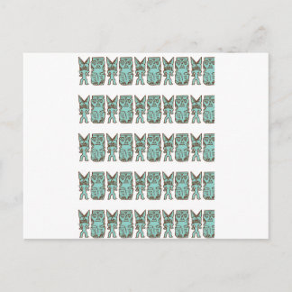 Tiki Time in Aqua Postcard