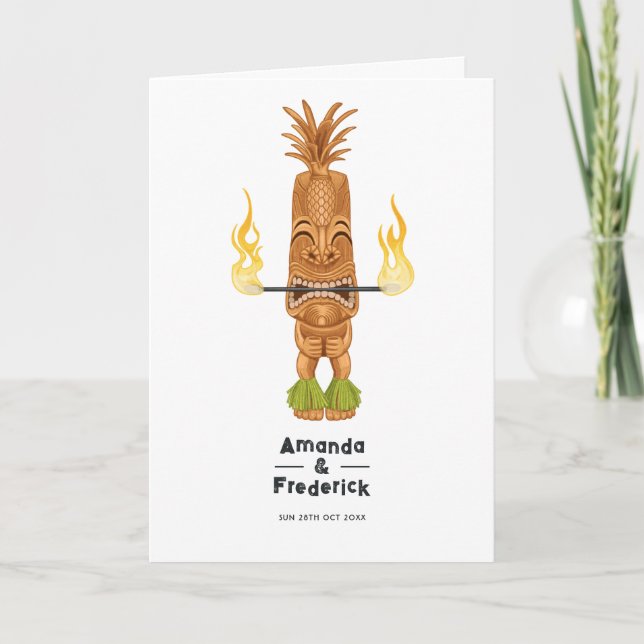 Tiki Time Luau Summer Beach Wedding Program (Front)