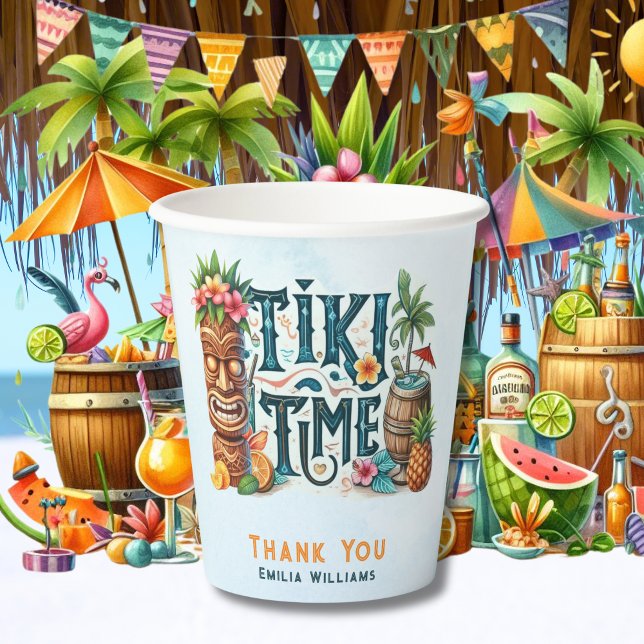 TIKI Time Party Personalised Custom Paper Cups (Creator Uploaded)