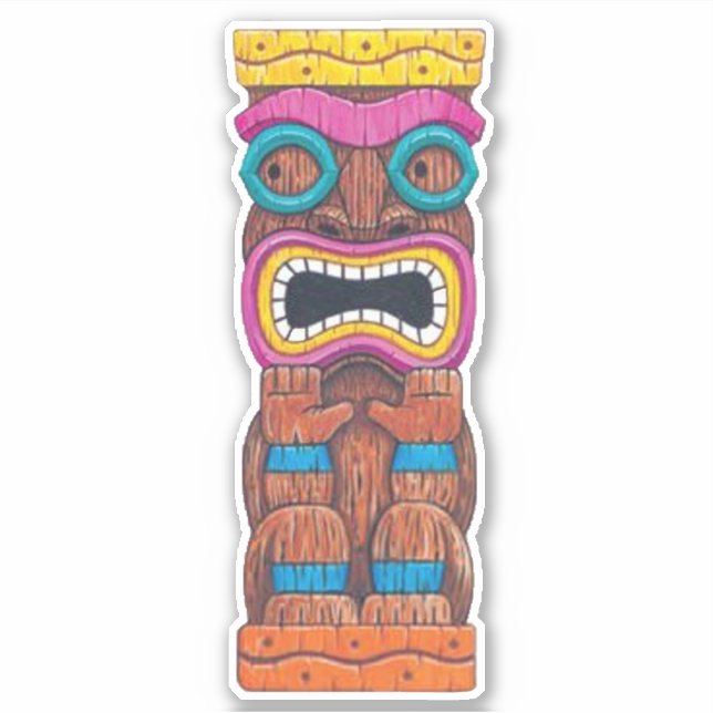Tiki Totem 1 Sticker (Front)
