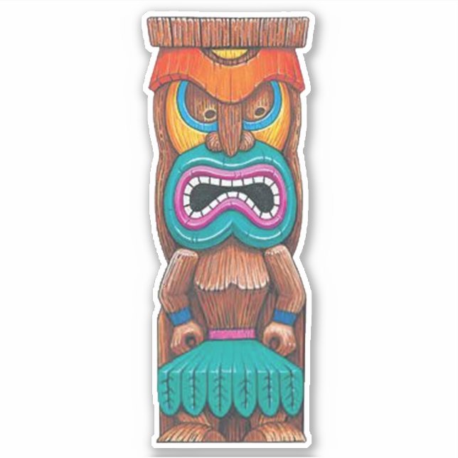 Tiki Totem 2 Sticker (Front)