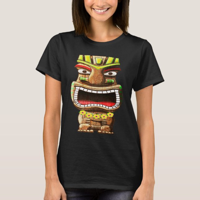 Tiki Totem Polynesian Hawaii Mythology T-Shirt (Front)