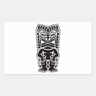 tiki totem rectangular sticker