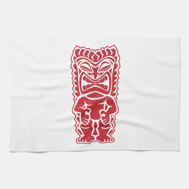 tiki totem warrior tea towel (Horizontal)
