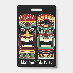Tiki Totems custom text badges ID Badge