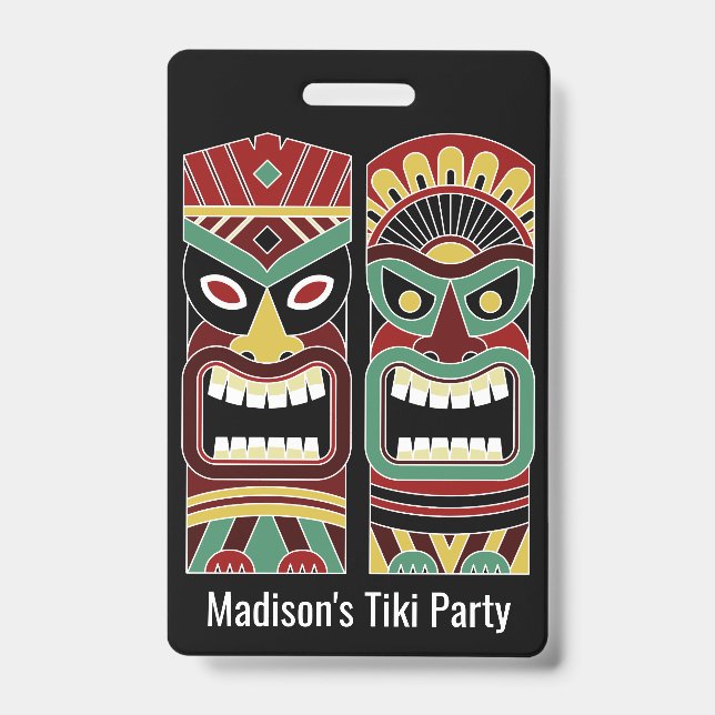 Tiki Totems custom text badges ID Badge (Front)