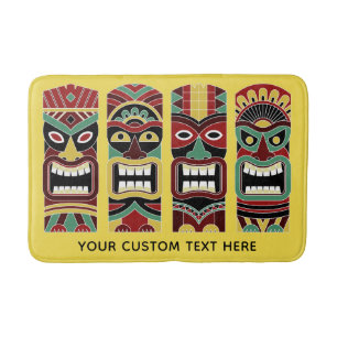 Tiki Totems custom text & colour bath mats