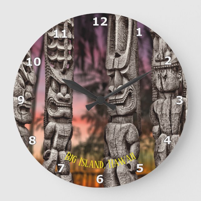 Tiki Tribal Council, Big Island, Large Clock (Front)