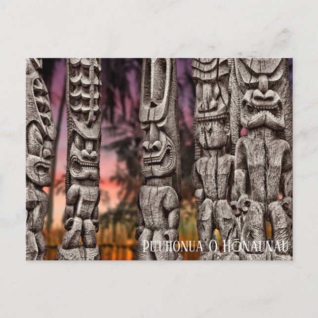 Tiki Tribal Council with dramatic sky, Postcard (Front)