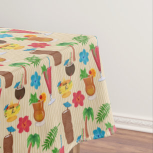 Tiki Tropical Cocktails Tablecloth