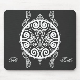 Tiki Turtle Tattoo Mouse Pad