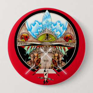 Tiki Village 10 Cm Round Badge