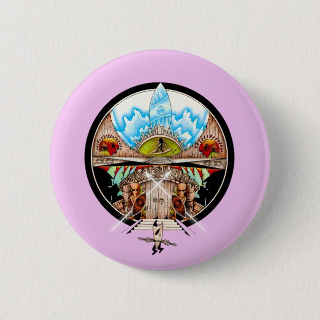 Tiki Village 6 Cm Round Badge (Front)