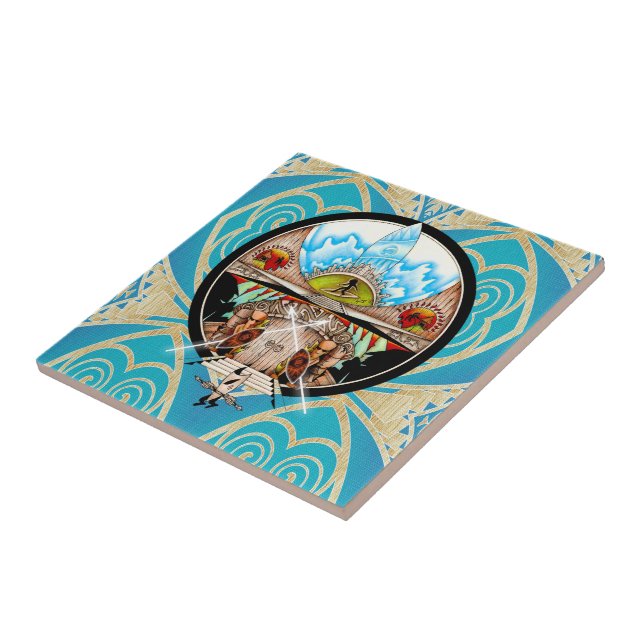 Tiki Village Ceramic Tile (Side)