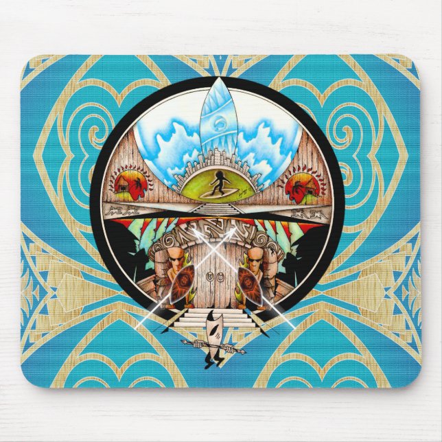 Tiki Village Mouse Pad (Front)