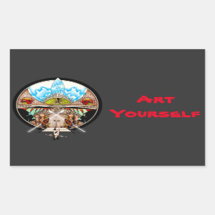 Tiki Village Rectangular Sticker