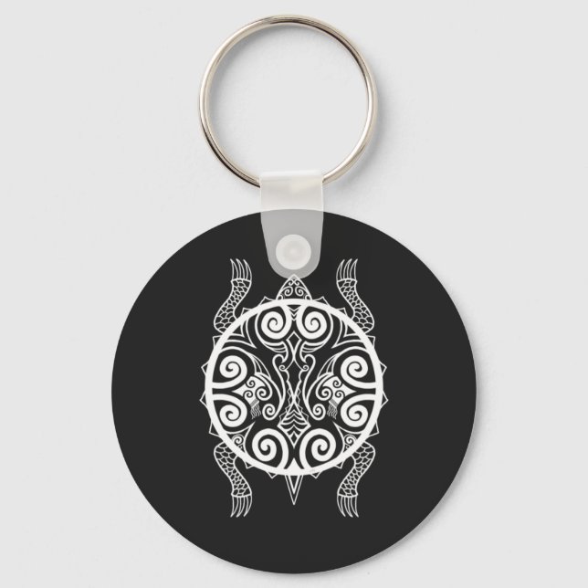 Tiki Warrior Turtle Tattoo Key Ring (Front)