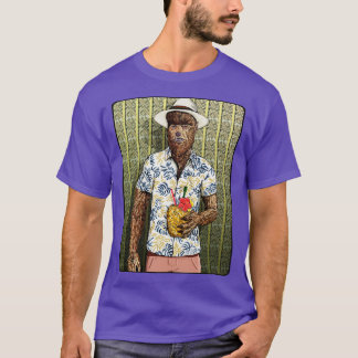 Tiki Werewolf with thatch background T-Shirt