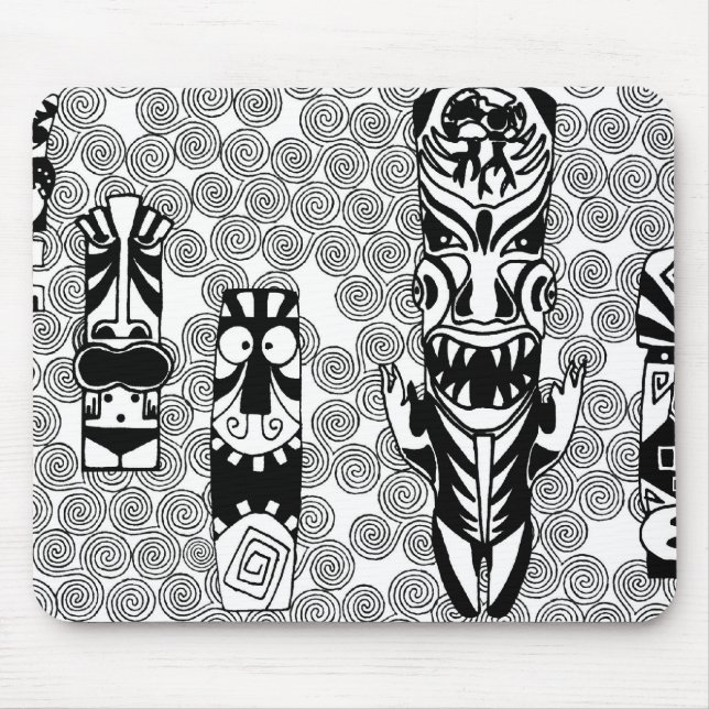 tikifacespolynesiann mouse pad (Front)