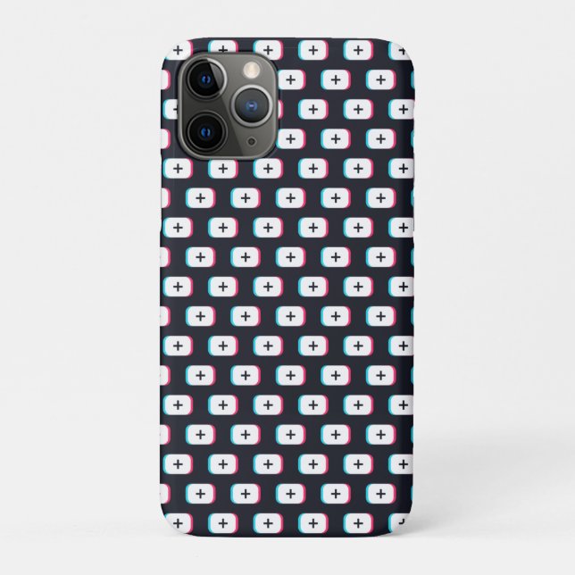 TikTok app button. Pattern design - Dark version Case-Mate iPhone Case (Back)
