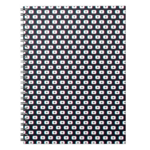 TikTok app button. Pattern design - Dark version Notebook