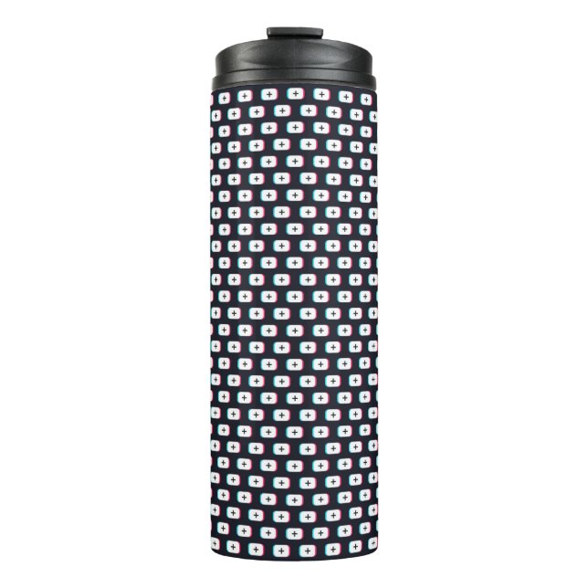 TikTok app button. Pattern design - Dark version Thermal Tumbler (Front)