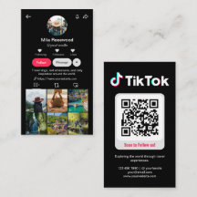 Tiktok Profile Photo Grid Follow Me QR code Black
