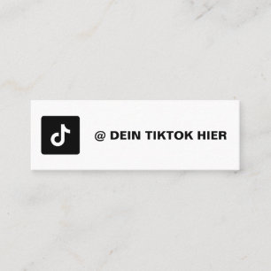 Tiktok Visitenkarte Gestalten Schwarz Weiß Mini Business Card