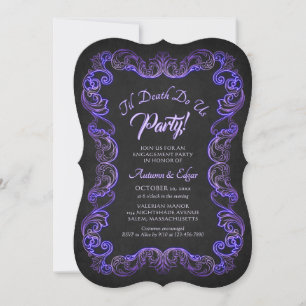 Til Death Do Us Halloween Gothic Engagement Party Invitation