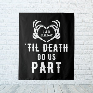 Til Death Do Us Part Backdrop Wedding Party Custom Tapestry