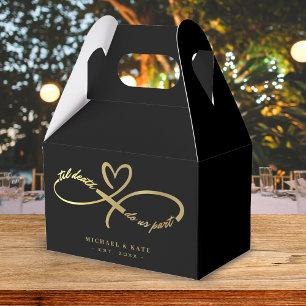 Til Death Do Us Part Black & Gold Infinity Symbol Favour Box