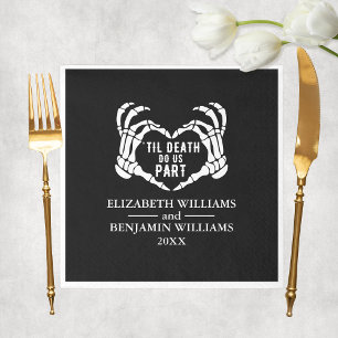 Til Death Do Us Part Black Gothic Wedding Napkin