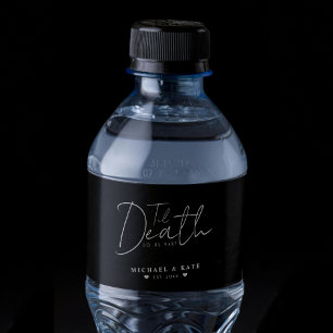 Til Death Do Us Part Black Wedding Water Bottle Label