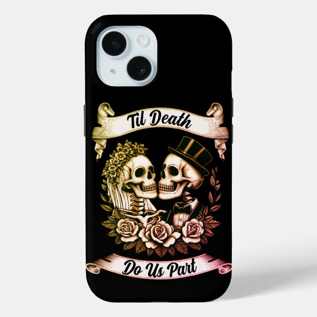 Til Death Do Us Part: Bride & Groom Skeleton Case-Mate iPhone Case (Back)